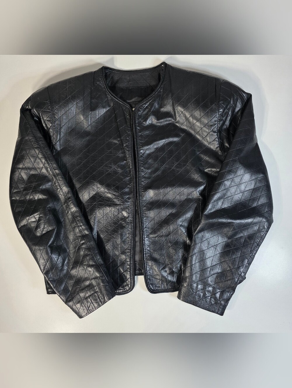 Evan Davies Petites Vintage black Genuine leather jacket Size 2